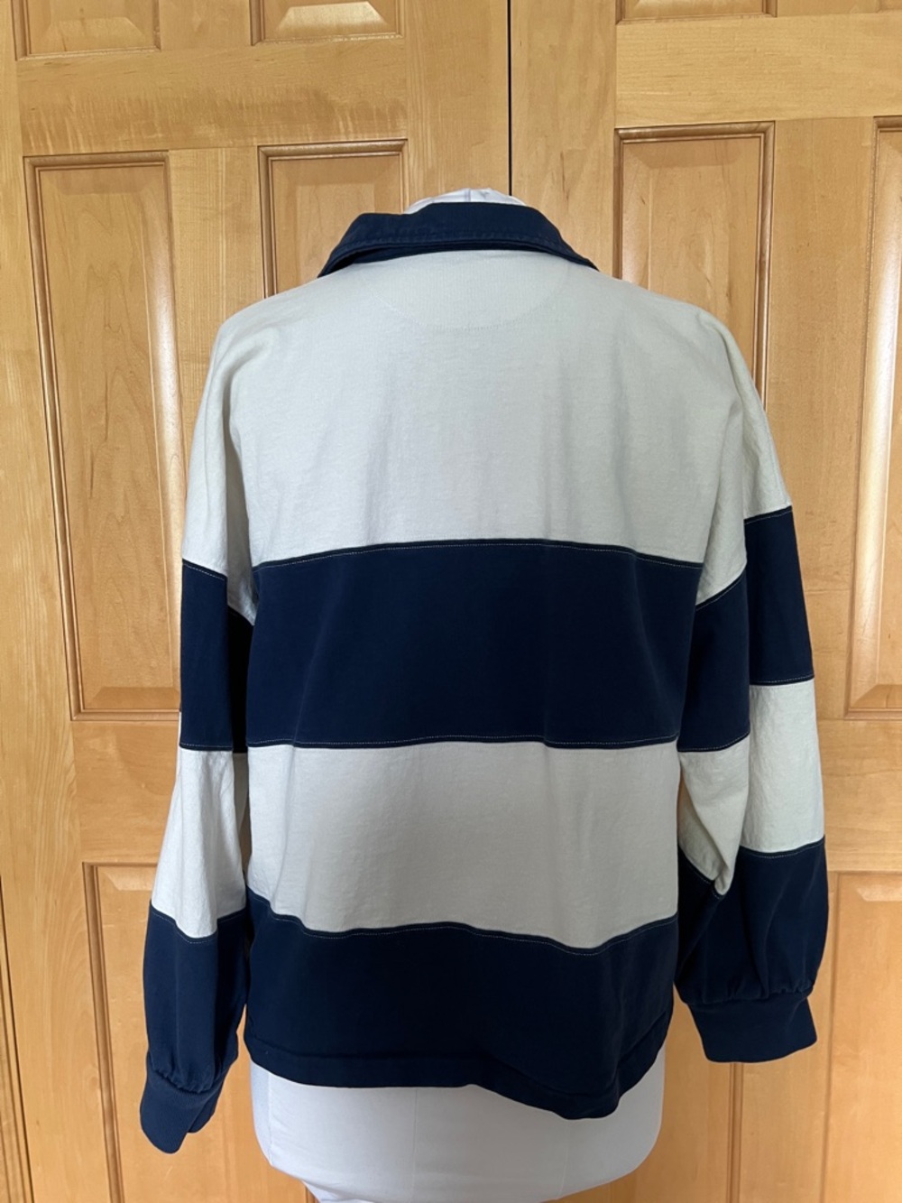 Madewell Navy and Cream Striped Rugby Shirt - Picture 6 of 7